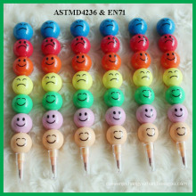 2015 high quality colorful multistage smile face crayon